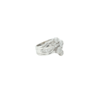 18KT White Gold Diamond Ring with Flower Design