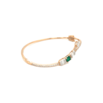 18KT Yellow Gold Center Green Stone Diamond Bracelet