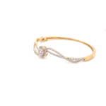 18KT Round Design Diamond Bracelet with Side Waves