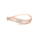 18KT Diamond Rose Gold Bracelet with One Side Brooch