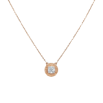 18KT Diamond Solitaire Style Pendant With Chain