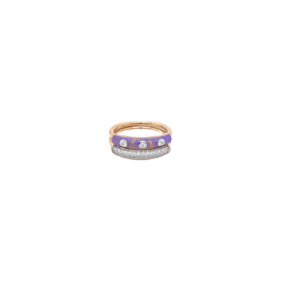 18KT Diamond Ring of Double Ring Design and Meenakari Work