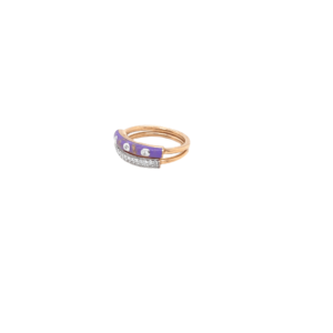 18KT Diamond Ring of Double Ring Design and Meenakari Work