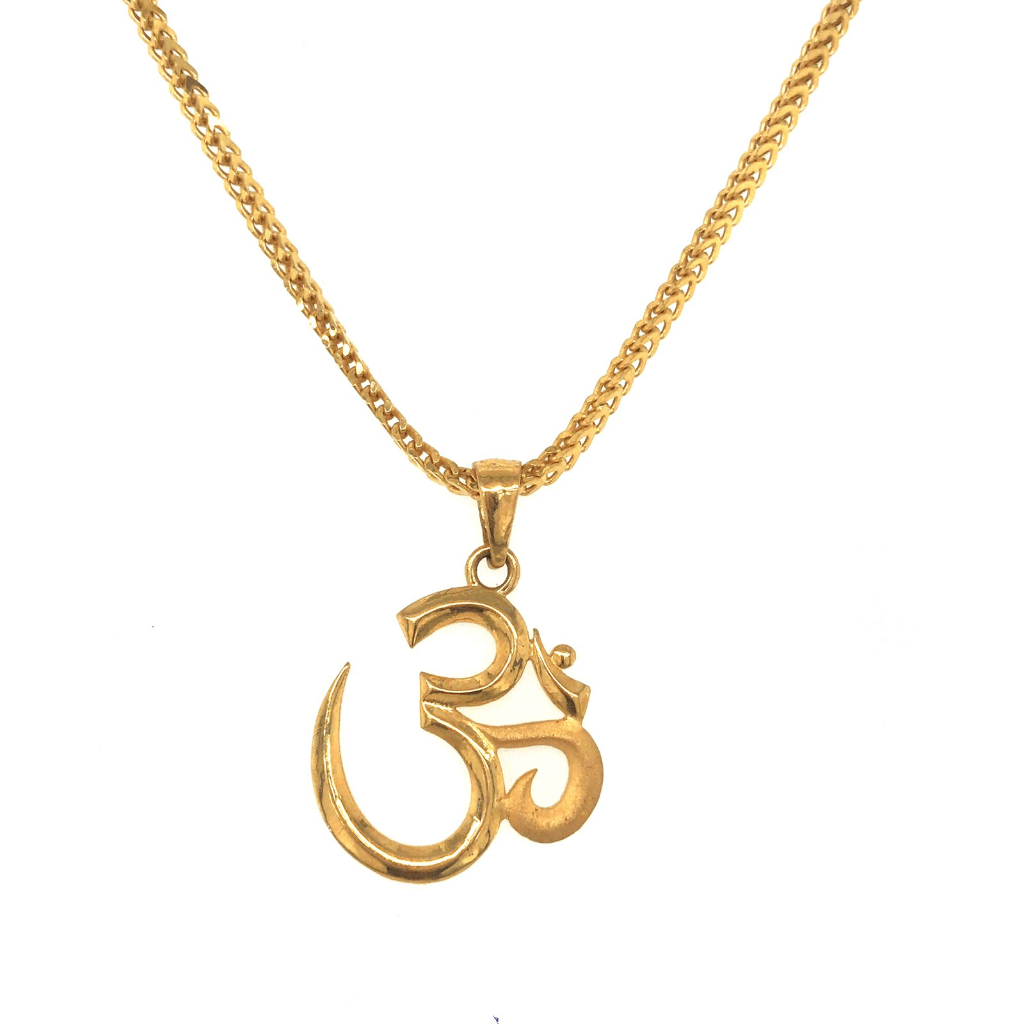 Darkened Silver Stainless Steel Antique Finish OM Pendant with Chain  Inox  Jewelry India