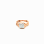 18K Rose Gold Bold Radiant Finger Ring For Men