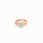 18K Rose Gold Bold Radiant Finger Ring For Men