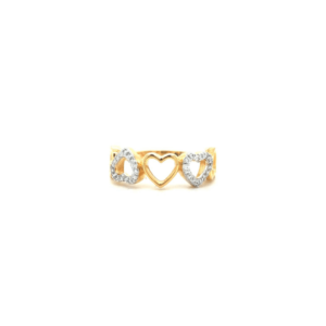 18K Diamond Hearts Ring