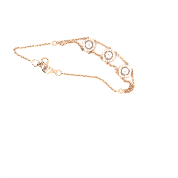 18k  Pressure-Set Flexible Rose Gold Diamond Loose Bracelet