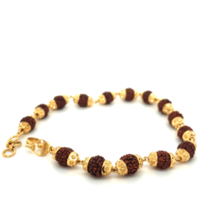 22K Yellow Gold Rudraksh Men's Bracelet