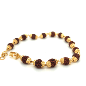 22K Yellow Gold Rudraksh Men's Bracelet