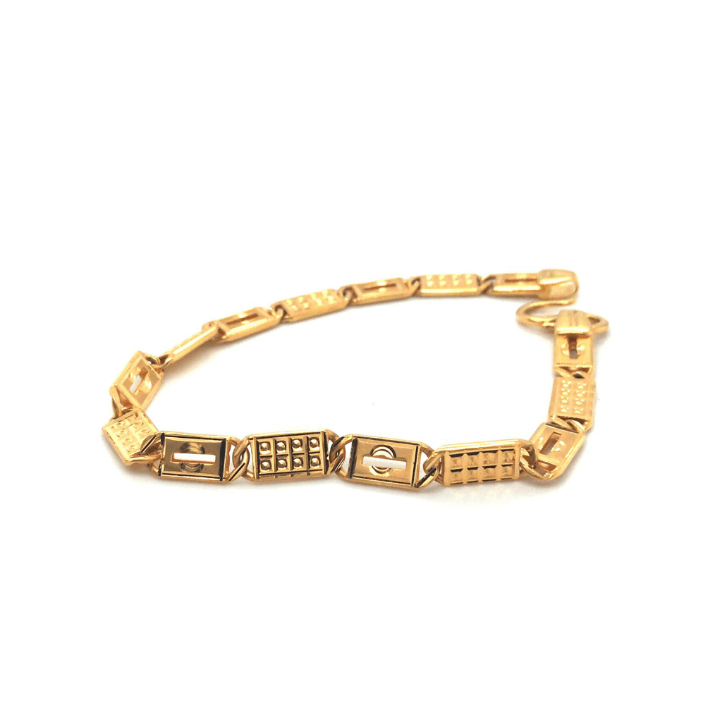 Manufacturer of 916 gold designer mens bracelet mpb190 | Jewelxy - 158913