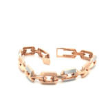 18K Italian Rose Gold Bracelet with Rhodium Matte Finish