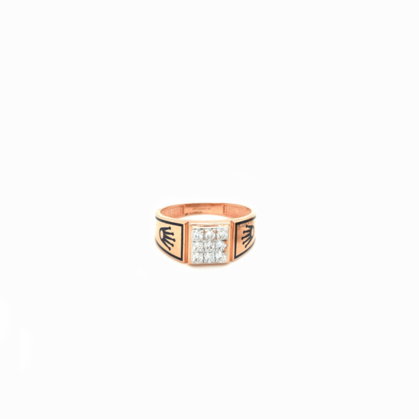 18k Rose Gold Fancy Diamond Ring for Mens