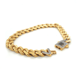 22K Imported Design Kadap Chain Bracelet with Diamond Effect
