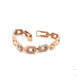 18K Italian Rose Gold Bracelet with Rhodium Matte Finish