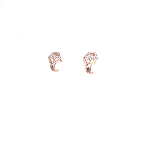 18KT Diamond Earring - Half Bali with Nakshatra Pattern
