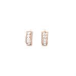 18KT Diamond Earring With Double Line Border