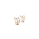 18KT Diamond Earring With Double Line Border