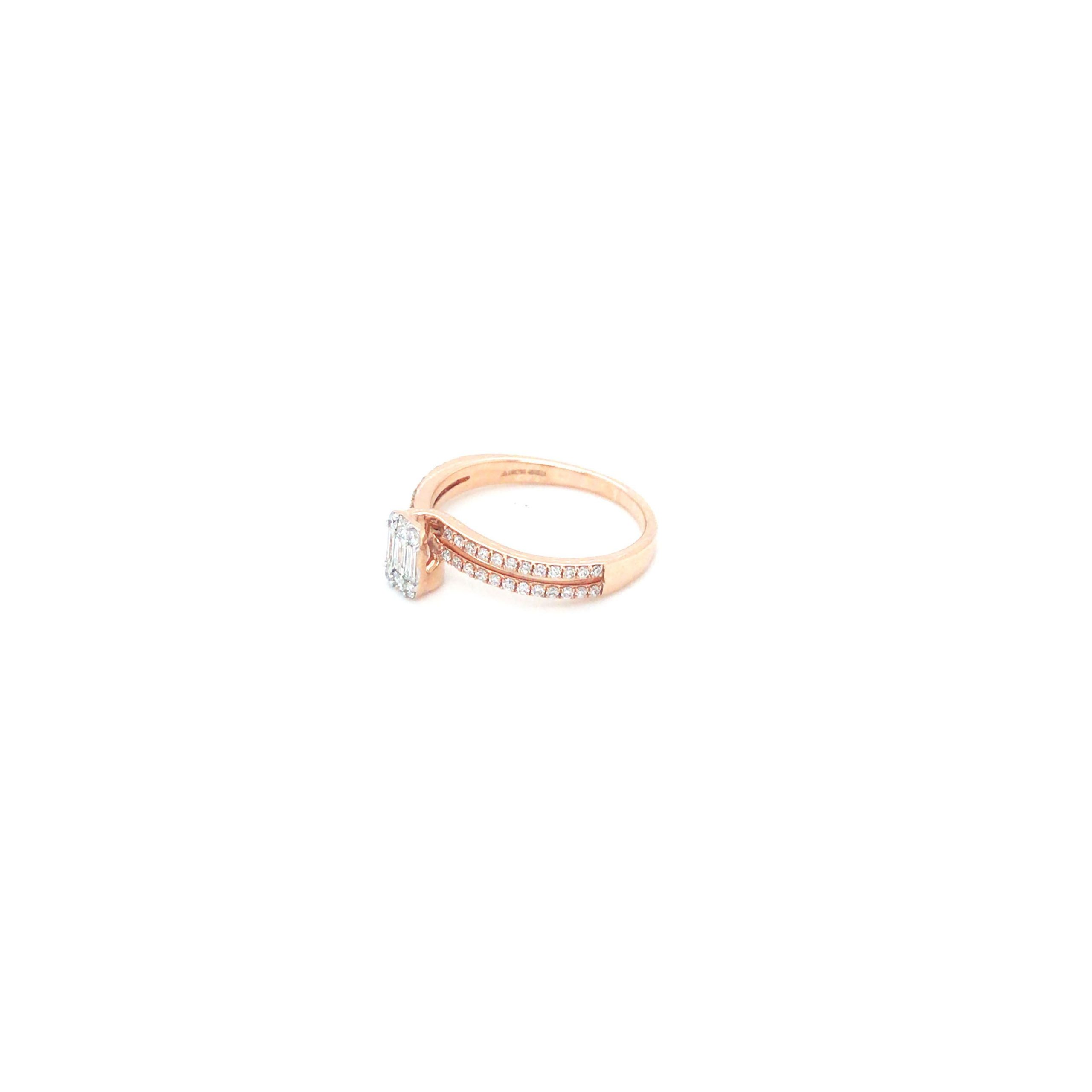 18K White Gold Baguette Diamond Pavc) Semi-Mount Engagement Ring - 116-13512