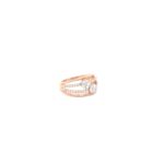 18KT Rose Gold Real Diamond Solitaire Look Ring