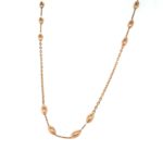 18K Fancy Rose Gold Lightweight Chain with Long Oval Bead| Pachchigar Jewellers