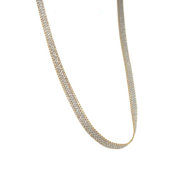 22K White Gold Snake Chain with Yellow Border