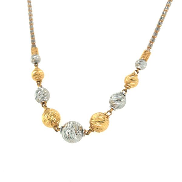 22K Gold Luxury Party Wear Chain with Hollow Balls