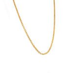 22KT Plain Yellow Gold Unisex Box Chain for Daily Wear