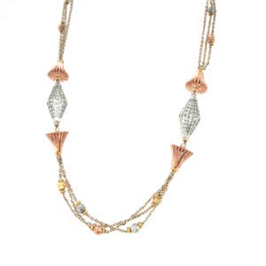 22KT Rose Gold Fancy Bunch Pattern Chain|Pachchigar Jeweller