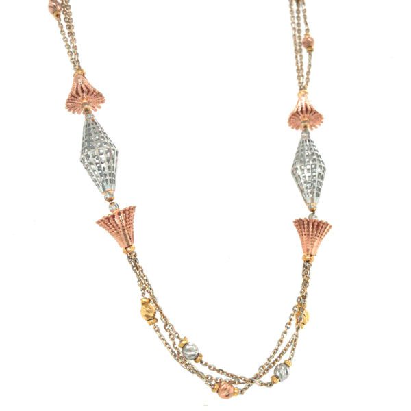 22KT Rose Gold Fancy Bunch Pattern Chain| Pachchigar Jewellers