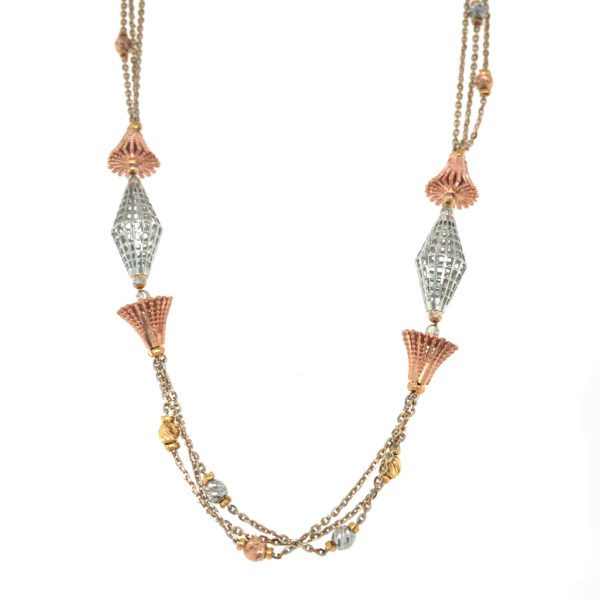 22KT Rose Gold Fancy Bunch Pattern Chain| Pachchigar Jewellers