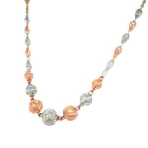 White and Rose Gold Polish Ball Chain|Pachchigar Jeweller