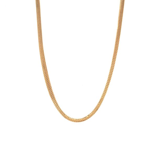 22KT Yellow Gold Unisex Round Box Chain for Daily Wear