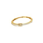 18KT Diamond Bangle with Block Baguette Design