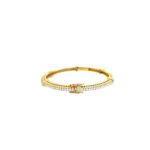 18KT Diamond Bangle with Block Baguette Design