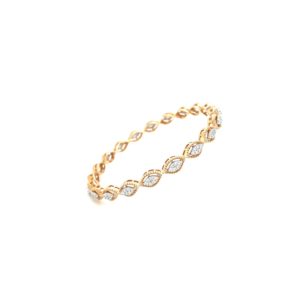 18K Diamond Bangle with Marquise Look & Pressure Setting