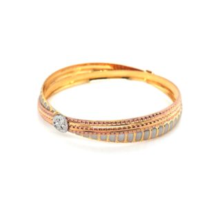 22K Gold Bangle: Rhodium Look with Double Bangle Combination