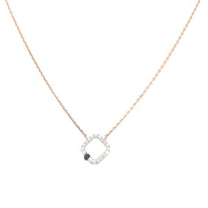 18KT Decent Natural Diamond Pendant Set With a Black Bead
