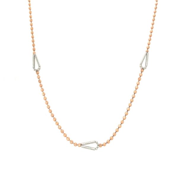18K Rose Gold Delicate Fancy Balls Chain for Daily Wear