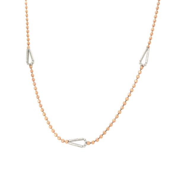 18K Rose Gold Delicate Fancy Balls Chain for Daily Wear