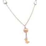 18K Plain Ball Pendant Gold Chain with Rhodium Touch| Pachchigar Jewellers