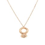 18K Rose Gold Chain with Classic Charms Hanging Pendant