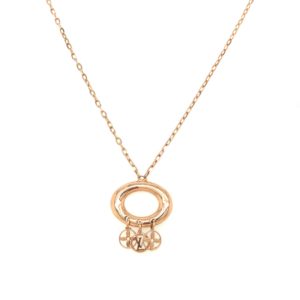 18K Rose Gold Chain with Classic Charms Hanging Pendant