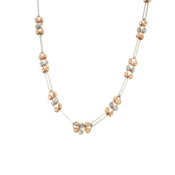 18K Rose Gold Cap Ball Design Chain with Twin Polish