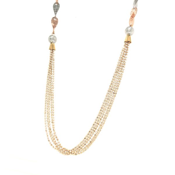 18K Rose Gold Fancy Bunch Chain with Balls Chain Texture