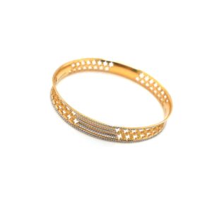 22K Gold Bangle with a Stunning Rhodium Look