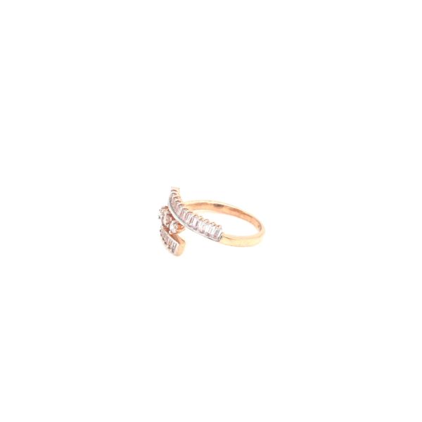 18k rose gold open ladies ring with American diamond| Pachchigar Jewellers