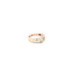 18k Rose Gold Double Strand American Diamond Ladies Ring