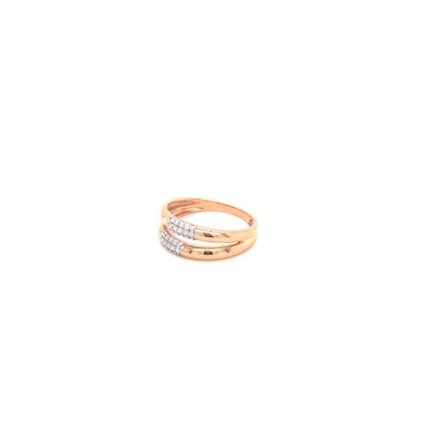 18k Rose Gold Dual Band American Diamond Ladies Ring