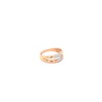 18k Rose Gold Dual Band American Diamond Ladies Ring